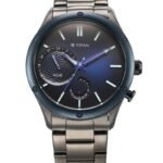 Titan Stellar Multifunction Blue Dial Grey Stainless Steel Strap Watch For Men