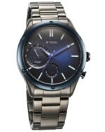 Titan Stellar Multifunction Blue Dial Grey Stainless Steel Strap Watch For Men - Image 3