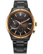 Titan Stellar Multifunction Brown Dial Black Stainless Steel Strap Watch For Men