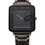 Titan Edge Quad Quartz Analog Blue Dial With Grey Stainless Steel Strap Watch For Men