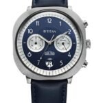 Titan Timeless Treasures Quartz Analog Dual Time Blue Dial With Blue Color Leather Strap Watch For Men