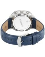Titan Timeless Treasures Quartz Analog Dual Time Blue Dial With Blue Color Leather Strap Watch For Men - Image 3