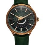 Titan Stellar Analog with Sun Moon Phase and Green Dial Green Leather Strap Watch for Men