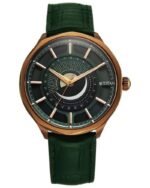 Titan Stellar Analog with Sun Moon Phase and Green Dial Green Leather Strap Watch for Men