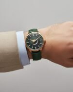 Titan Stellar Analog with Sun Moon Phase and Green Dial Green Leather Strap Watch for Men - Image 5