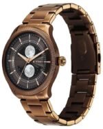 Titan Stellar Analog with Dual Moon Phase and Brown Dial IP Bronze Stainless Steel Strap Watch for Men - Image 2