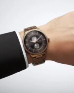 Titan Stellar Analog with Dual Moon Phase and Brown Dial IP Bronze Stainless Steel Strap Watch for Men - Image 4