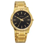 Titan Karishma Quartz Analog Black Dial Golden Stainless Steel Strap Watch For Men