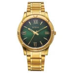 Titan Karishma Quartz Analog Green Dial Golden Stainless Steel Strap Watch For Men