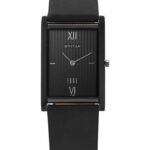 Titan Edge Quartz Analog Black Dial Leather Strap Watch for Men