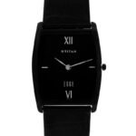 Titan Edge Quartz Analog Black Dial Black Leather Strap Watch For Men