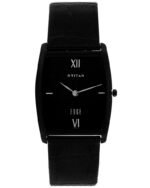 Titan Edge Quartz Analog Black Dial Black Leather Strap Watch For Men