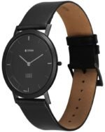 Titan Edge Black Dial Quartz Leather Strap Watch for Men - Image 3