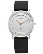 Titan Edge Quartz Analog White Dial Blue Leather Strap Watch For Men