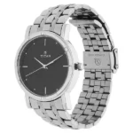 Titan Men's Elegance Watch: Black Dial with Sleek Link Strap - 38 mm Case Size - Medium Dial