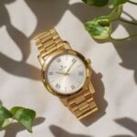 Titan Quartz Analog Silver Round Dial Golden Stainless Steel Strap Watch For Men - Image 4