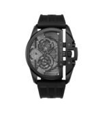 Police Quartz Multifunction Black Dial Black Silicon Strap Watch For Men