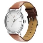 Fastrack Stunners Quartz Analog Silver Dial Leather Strap Watch for Guys - Image 2