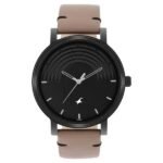 Fastrack Crush Quartz Analog Black Dial Leather Strap Watch for Guys