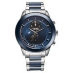 Fastrack Oceanyx - Ceramic Quartz Multifunction Blue Dial Two Toned Strap Watch For Guys