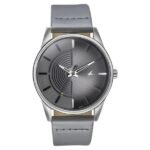 Fastrack Stunners Quartz Analog Grey Dial Grey Leather Strap Watch For Guys