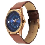 Fastrack Groove Quartz Analog Blue Dial Brown Leather Strap Watch For Guys - Image 2