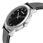 Sonata Quartz Analog Black Dial Leather Strap Watch for Men - Image 3