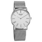 Sonata Sleek Quartz Analog White Dial Silver Stainless Steel Strap Watch For Men