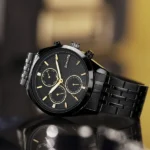 Sonata Magna Quartz Multifunction Black Dial Black Stainless Steel Strap Watch For Men - Image 4