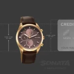 Sonata Magna Quartz Multifunction Brown Dial Rose Gold Leather Strap Watch For Men - Image 3