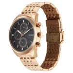 Sonata Magna Quartz Multifunction Black Dial Rose Gold Stainless Steel Strap Watch For Men - Image 2