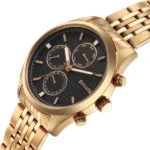 Sonata Magna Quartz Multifunction Black Dial Rose Gold Stainless Steel Strap Watch For Men - Image 4