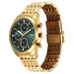 Sonata Magna Quartz Multifunction Green Dial Golden Stainless Steel Strap Watch For Men - Image 2