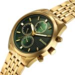 Sonata Magna Quartz Multifunction Green Dial Golden Stainless Steel Strap Watch For Men - Image 3