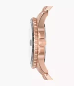 Fossil Blue GMT Rose Gold-Tone Stainless Steel Watch - Image 2