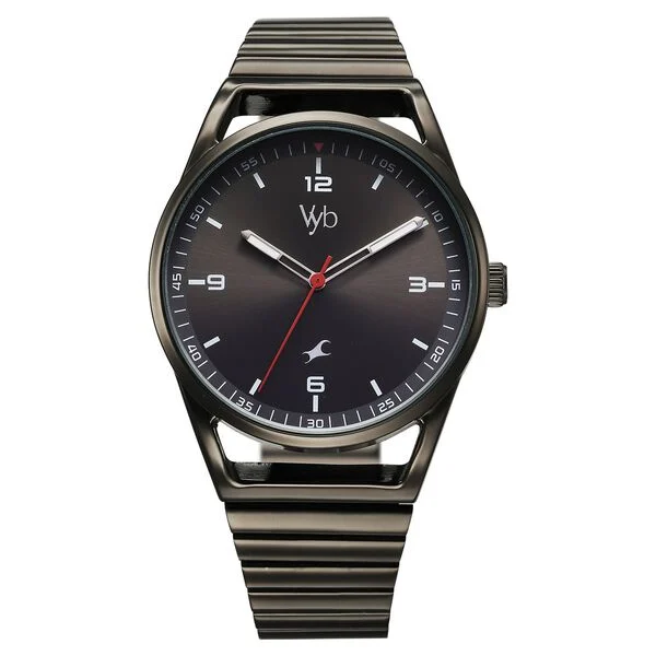FV30006QM01W_1 Fastrack Vyb Horizon Quartz Analog Grey Dial Grey Metal Strap Watch For Guys - Image 1