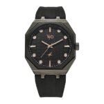 Vyb Rebel By Fastrack Quartz Analog Black Dial Silicone Strap Watch For Guys