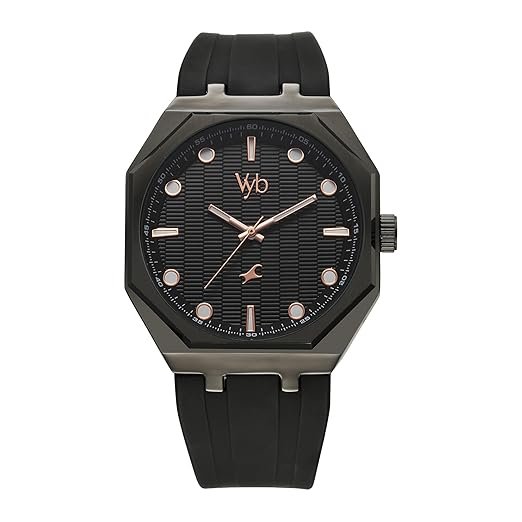 FV30017NP02_1 Vyb Rebel By Fastrack Quartz Analog Black Dial Silicone Strap Watch For Guys - Image 1