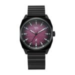 Vyb Drift By Fastrack Quartz Analog Purple Dial Black Stainless Steel Strap Watch For Guys