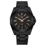 Vyb Challenger By Fastrack Quartz Analog Black Dial Black Stainless Steel Strap Watch For Guys