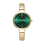 Fastrack Vyb Enigma Quartz Analog Green Dial Stainless Steel Strap Watch for Girls