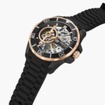 Kenneth Cole Automatic Black Dial Black Silicone Strap Watch For Men - Image 2