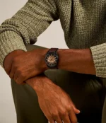 Everett Automatic Dark Brown LiteHide™ Leather Watch - Image 6