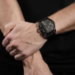 Police Quartz Multifunction Black Dial Black Silicon Strap Watch For Men - Image 5