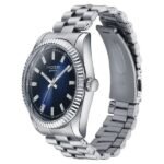 Sonata Poze Quartz Analog Blue Dial Silver Color Metal Strap Watch For Men - Image 2