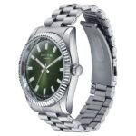 Sonata Poze Quartz Analog Green Dial Silver Color Metal Strap Watch For Men - Image 2