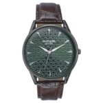 Sonata Poze Quartz Analog Green Dial Brown Color Leather Strap Watch For Men