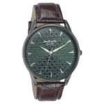 Sonata Poze Quartz Analog Green Dial Brown Color Leather Strap Watch For Men - Image 3