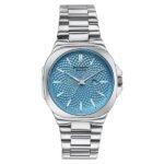 Sonata Poze Quartz Analog Blue Dial Silver Colour Stainless Steel Strap Watch For Men