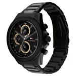 Tommy Hilfiger Multifunction Black Round Dial Black Stainless Steel Strap Watch For Men - Image 2